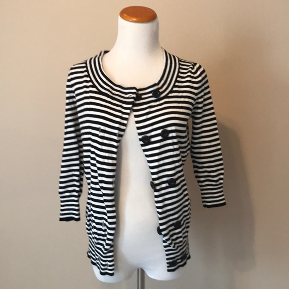 TwentyOne black & white striped cardigan S - Picture 1 of 4